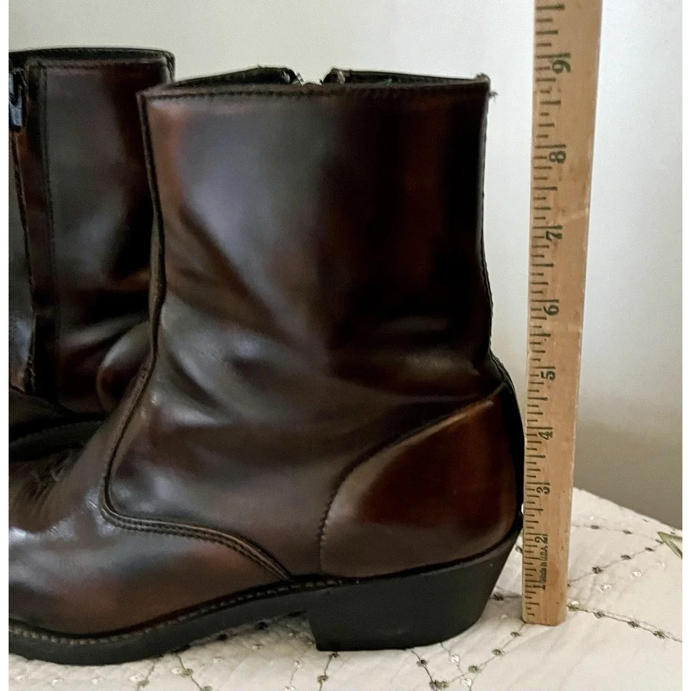 Laredo Mens 12D Leather Upper Chukka Boots Side Zipper Oil Chemical Resist 62004